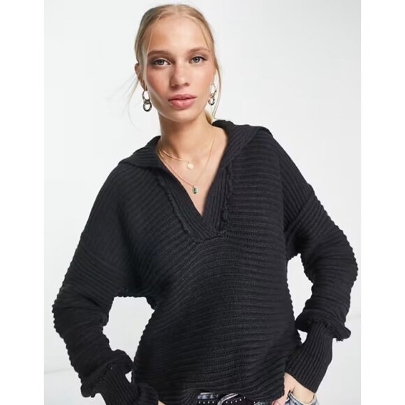 Free People Collared Oversized Sweater - Picture 1 of 11